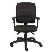 Boss Multi-Function Fabric Task Chair W/ Adjustable Arms, B3036-BK