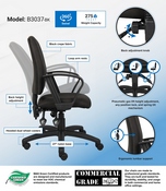 Boss Multi-Function Fabric Task Chair W/Loop Arms, B3037-BK