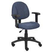 Boss Blue Deluxe Posture Chair W/ Adjustable Arms, B316-BE