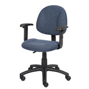 Boss Blue Deluxe Posture Chair W/ Adjustable Arms, B316-BE