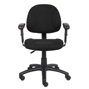 Boss Black Deluxe Posture Chair W/ Adjustable Arms, B316-BK