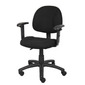 Boss Black Deluxe Posture Chair W/ Adjustable Arms, B316-BK