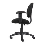 Boss Black Deluxe Posture Chair W/ Adjustable Arms, B316-BK