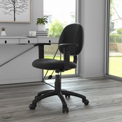 Boss Black Deluxe Posture Chair W/ Adjustable Arms, B316-BK