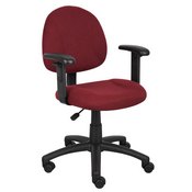 Boss Burgundy Deluxe Posture Chair W/ Adjustable Arms, B316-BY