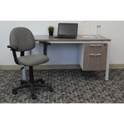 Boss Grey Deluxe Posture Chair W/ Adjustable Arms, B316-GY