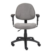 Boss Grey Deluxe Posture Chair W/ Adjustable Arms, B316-GY