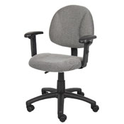Boss Grey Deluxe Posture Chair W/ Adjustable Arms, B316-GY