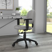 Boss Grey Deluxe Posture Chair W/ Adjustable Arms, B316-GY