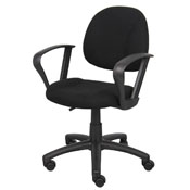 Boss Black Deluxe Posture Chair W/ Loop Arms, B317-BK