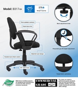 Boss Black Deluxe Posture Chair W/ Loop Arms, B317-BK