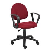 Boss Burgundy Deluxe Posture Chair W/ Loop Arms, B317-BY
