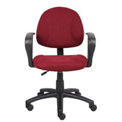 Boss Burgundy Deluxe Posture Chair W/ Loop Arms, B317-BY