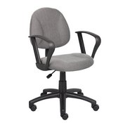 Boss Grey Deluxe Posture Chair W/ Loop Arms, B317-GY