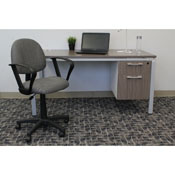 Boss Grey Deluxe Posture Chair W/ Loop Arms, B317-GY