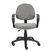 Boss Grey Deluxe Posture Chair W/ Loop Arms, B317-GY