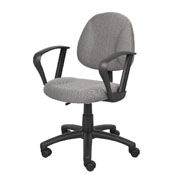 Boss Grey Deluxe Posture Chair W/ Loop Arms, B317-GY