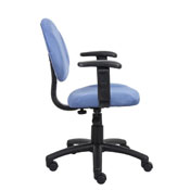 Boss Blue Microfiber Deluxe Posture Chair W/ Adjustable Arms., B326-BE