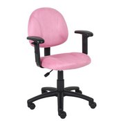 Boss Pink Microfiber Deluxe Posture Chair W/ Adjustable Arms., B326-PK