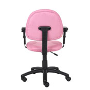 Boss Pink Microfiber Deluxe Posture Chair W/ Adjustable Arms., B326-PK