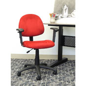 Boss Red Microfiber Deluxe Posture Chair W/ Adjustable Arms., B326-RD