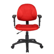 Boss Red Microfiber Deluxe Posture Chair W/ Adjustable Arms., B326-RD