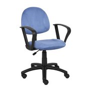Boss Blue Microfiber Deluxe Posture Chair W/ Loop Arms., B327-BE
