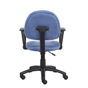 Boss Blue Microfiber Deluxe Posture Chair W/ Loop Arms., B327-BE