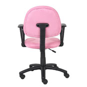 Boss Pink Microfiber Deluxe Posture Chair W/ Loop Arms., B327-PK
