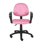 Boss Pink Microfiber Deluxe Posture Chair W/ Loop Arms., B327-PK