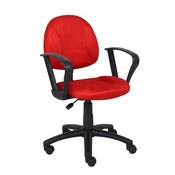 Boss Red Microfiber Deluxe Posture Chair W/ Loop Arms., B327-RD