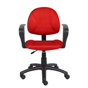 Boss Red Microfiber Deluxe Posture Chair W/ Loop Arms., B327-RD