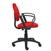 Boss Red Microfiber Deluxe Posture Chair W/ Loop Arms., B327-RD