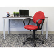 Boss Red Microfiber Deluxe Posture Chair W/ Loop Arms., B327-RD