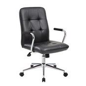 Boss Modern Office Chair w/Chrome Arms - Black, B331-BK