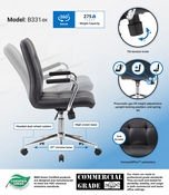 Boss Modern Office Chair w/Chrome Arms - Black, B331-BK