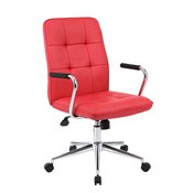 Boss Modern Office Chair w/Chrome Arms - Red, B331-RD