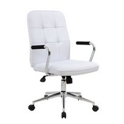 Boss Modern Office Chair w/Chrome Arms- White, B331-WT
