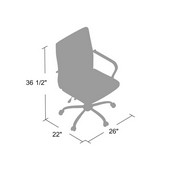Boss Retro Task Chair with Chrome Fixed Arms, B436C-CP