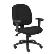 Boss Black Fabric Task Chair W/ Adjustable Arms, B495-BK