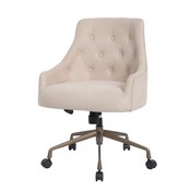 Boss Desk Chair-Beige w/Rustic Bronze Base, B566BZ-BGW