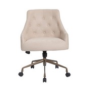 Boss Desk Chair-Beige w/Rustic Bronze Base, B566BZ-BGW