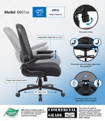 Boss Heavy Duty Flip Arm Mesh Task Chair, B601-BK
