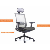 Boss Mesh Chair, The Breeze with Headrest, B6033-HR