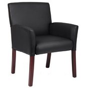 Boss Box Arm Guest Chair W/Mahogany Finish, B619