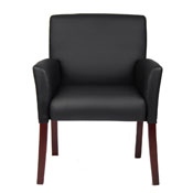Boss Box Arm Guest Chair W/Mahogany Finish, B619