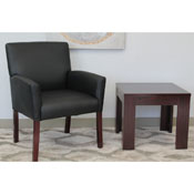 Boss Box Arm Guest Chair W/Mahogany Finish, B619