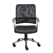 Boss Mesh Back W/ Pewter Finish Task Chair, B6406