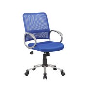 Boss Mesh Back W/ Pewter Finish Task Chair in Blue, B6416-BE