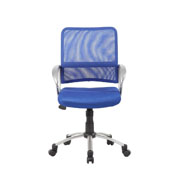Boss Mesh Back W/ Pewter Finish Task Chair in Blue, B6416-BE